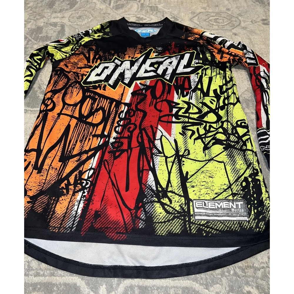 O'Neal Element Jersey shirt MX Motocross Off-Road ATV Mens sz medium red black - Picture 2 of 4